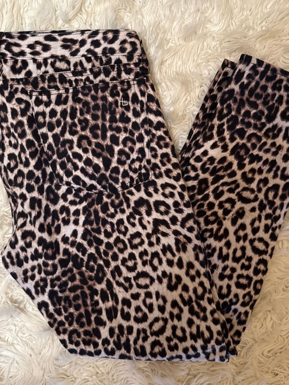 rag & bone Leopard Print Jeans in Beige and Black